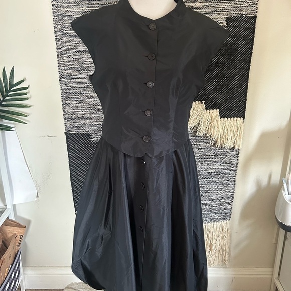 Lilith black short sleeve button down dress size 36/XS - Picture 2 of 13